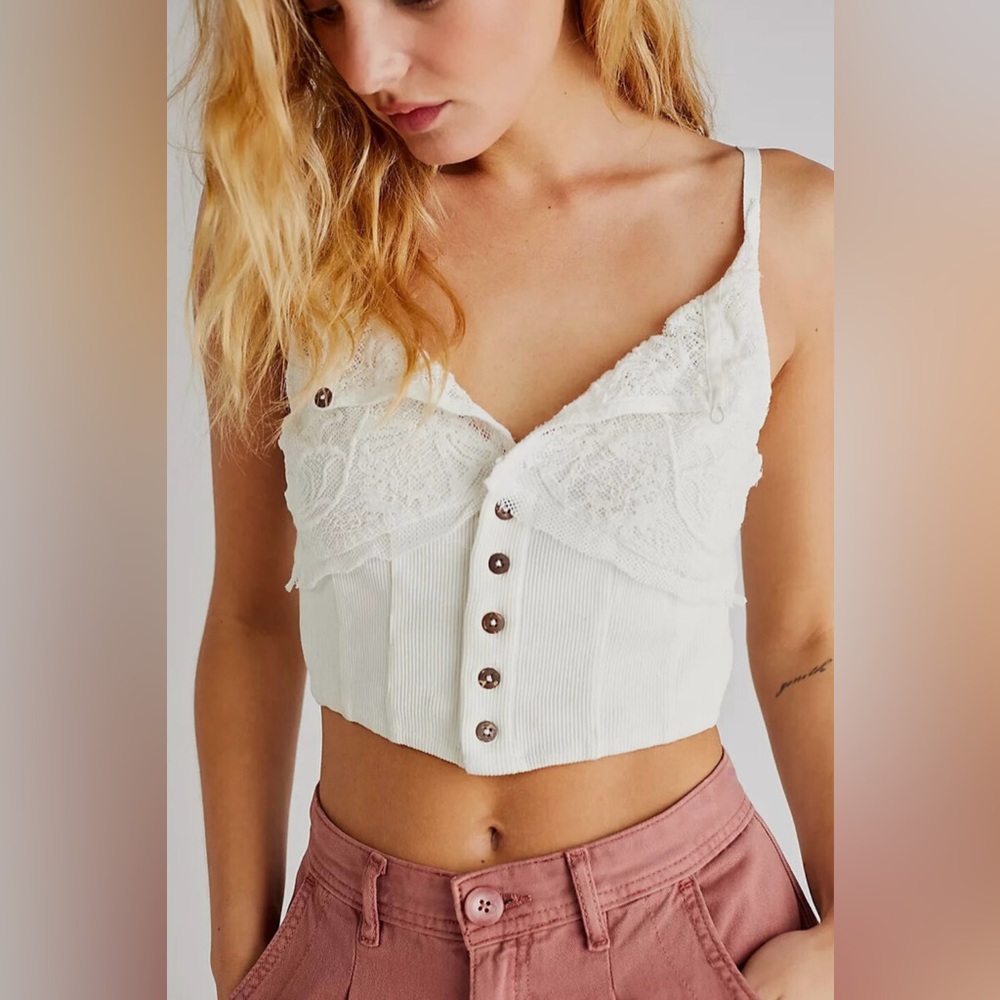 Free People Have My Heart Tank in White